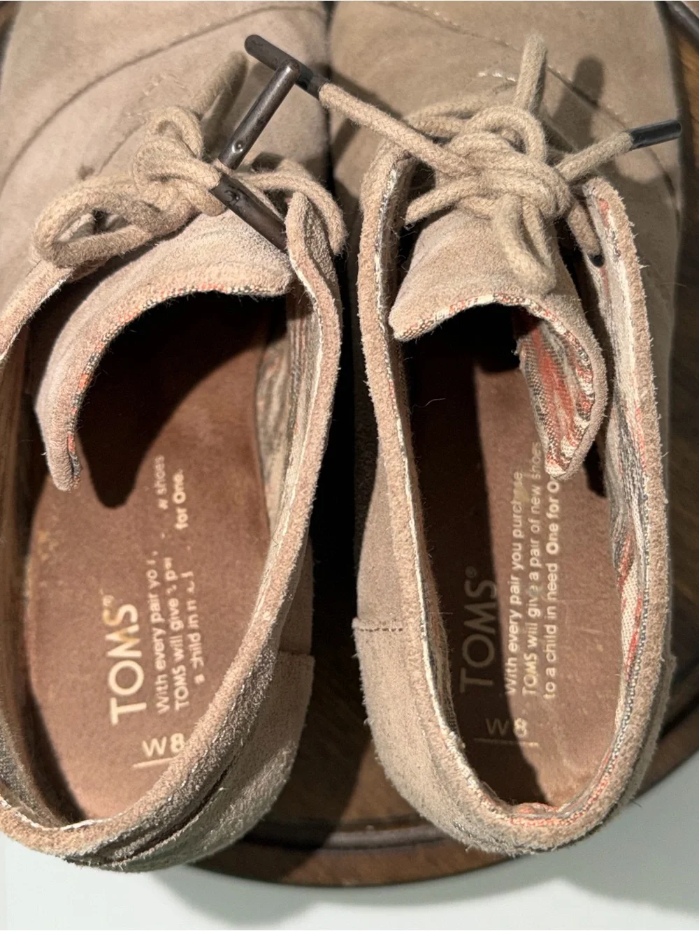 TOMS Desert Wedge Suede Chukkas Booties Khaki Tan 8